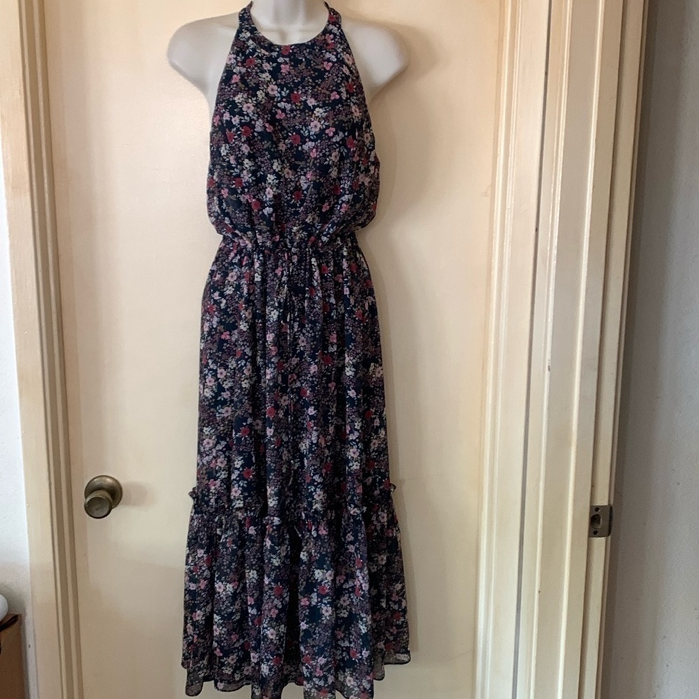 Cooper Street black floral high neck sundress size 2